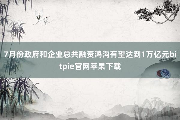 7月份政府和企业总共融资鸿沟有望达到1万亿元bitpie官网苹果下载