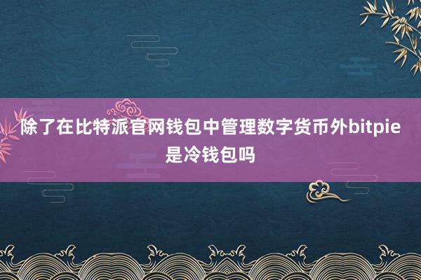 除了在比特派官网钱包中管理数字货币外bitpie是冷钱包吗