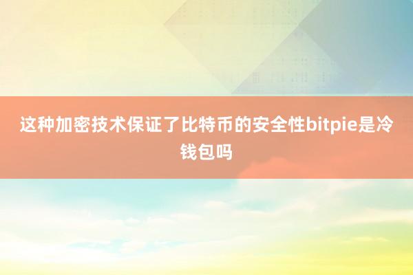 这种加密技术保证了比特币的安全性bitpie是冷钱包吗