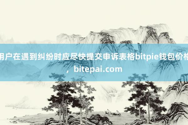 用户在遇到纠纷时应尽快提交申诉表格bitpie钱包价格，bitepai.com