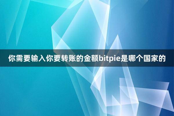 你需要输入你要转账的金额bitpie是哪个国家的