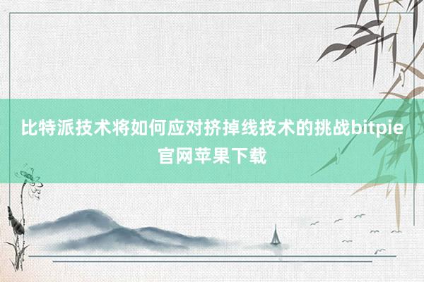 比特派技术将如何应对挤掉线技术的挑战bitpie官网苹果下载