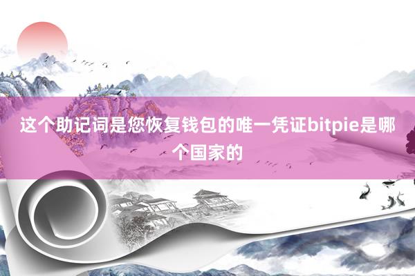 这个助记词是您恢复钱包的唯一凭证bitpie是哪个国家的