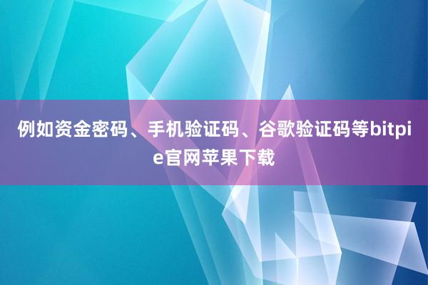 例如资金密码、手机验证码、谷歌验证码等bitpie官网苹果下载