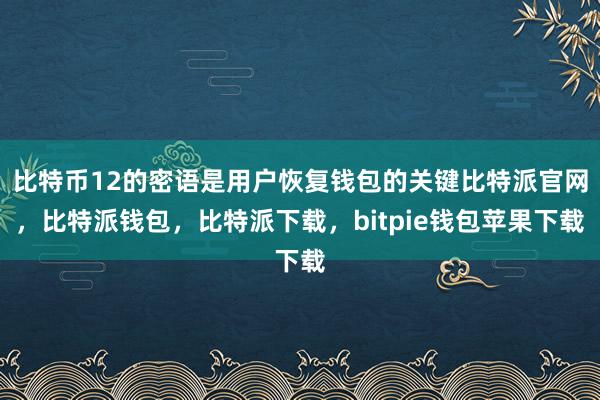 比特币12的密语是用户恢复钱包的关键比特派官网，比特派钱包，比特派下载，bitpie钱包苹果下载