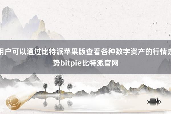 用户可以通过比特派苹果版查看各种数字资产的行情走势bitpie比特派官网