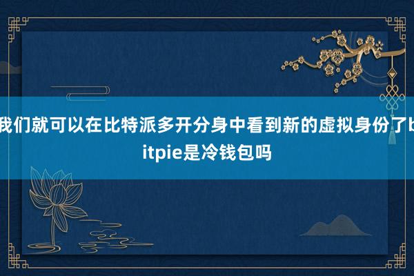 我们就可以在比特派多开分身中看到新的虚拟身份了bitpie是冷钱包吗