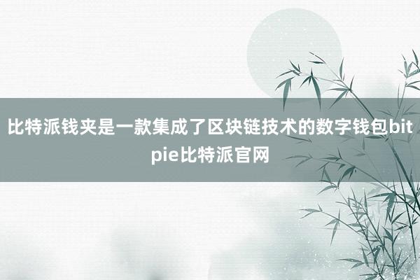 比特派钱夹是一款集成了区块链技术的数字钱包bitpie比特派官网