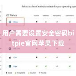 用户需要设置安全密码bitpie官网苹果下载