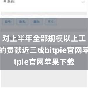 对上半年全部规模以上工业增长的贡献近三成bitpie官网苹果下载