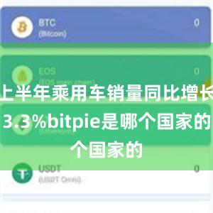 上半年乘用车销量同比增长3.3%bitpie是哪个国家的